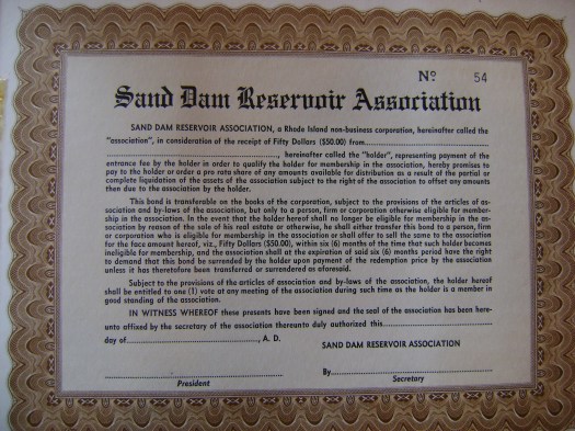 membership certificate bonds, era 1962